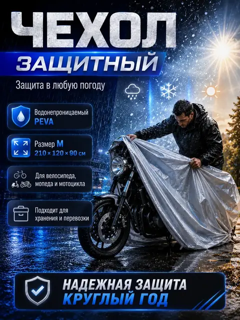 Инфографика защитного чехла для мотоцикла